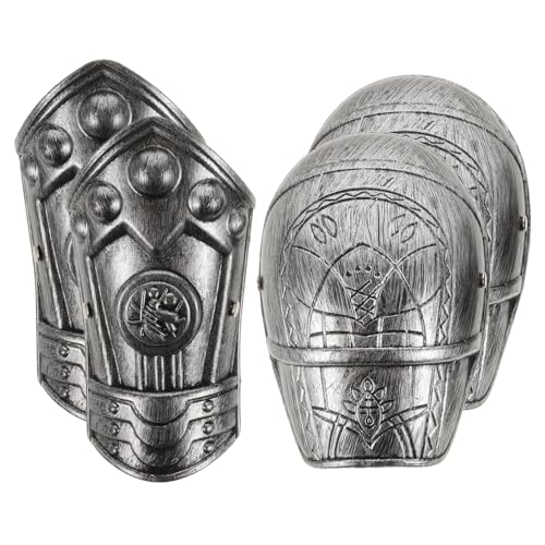 Holibanna 1 Satz Gepanzerte Schulterpolster Rüstungen Cosplay-armschienen Rüstungskostüm Cosplay-Armband Armschutz Für Cosplay-Partys Cosplay Schulterschutz Römisches Kostüm Plastik Silver von Holibanna