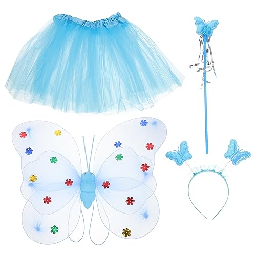 Holibanna 1 Satz Kostüme Für Kinder Prinzessinnenkostüm Für Mädchen Outfit Für Mädchen Kleid Für Mädchen Feenkleid Feen-tutu-rock Rosa Rock Mädchen-outfits Fee Kostümkleid Blue Schirmgewebe von Holibanna