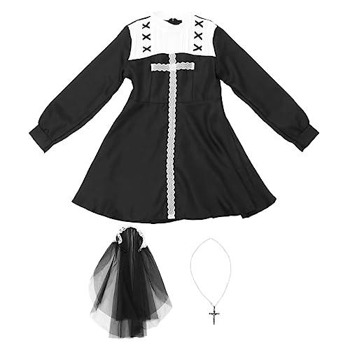 Holibanna 1 Satz Kostüme Unserer Lieben Frau Priester Kostüm Braut-Outfit Kostüm aufblasen halloween costume halloween kleidung Halloween- Kostüm-Party- Chemiefasermischung Black von Holibanna