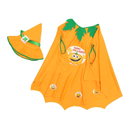 Holibanna 1 Satz Kürbis Cape Für Kinderkostüm Halloween-zauberer Kürbismantel Für Halloweenkostüm Kinderkleid Cosplay-kostüm Für Anzug Für Kleinkinder Gestrick Orange von Holibanna