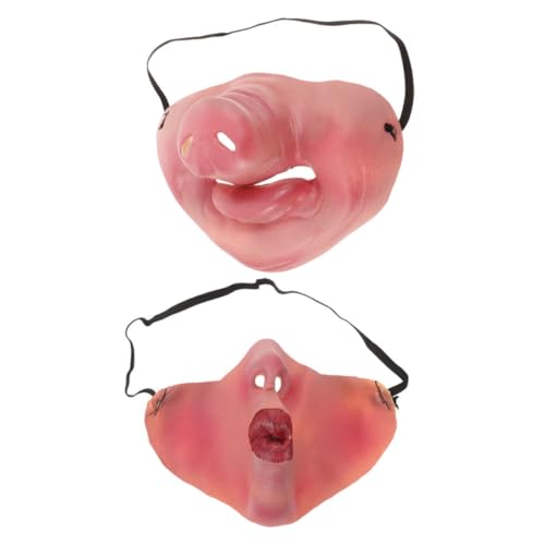 Holibanna 1 Satz Lustige Maske Gefälschte Schweinemaske Halbgesichtsmaskenkostüm Halloween-party-kostüm Halloween Halbgesichtsmaske Maskerade Masken Tiergesichtsmaske Masken-cosplay Emulsion von Holibanna