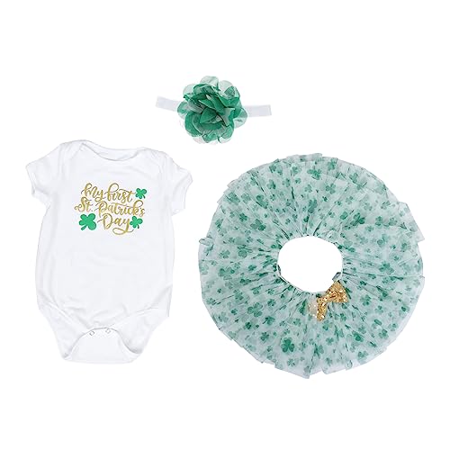 Holibanna St. Patricks Day Kostüm Aus Baumwolle 80 Cm 3-blatt-netzrock Set Für Baby Cosplay Festival Party-outfit von Holibanna