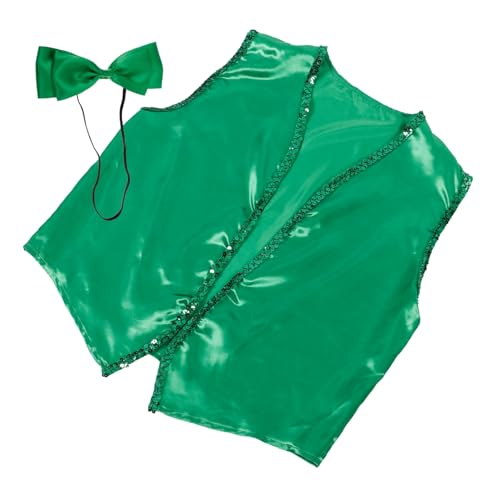 Holibanna 1 Satz Partykleidung Dekorative Weste Cosplay-party-weste Grüne Weste Für Frauen Cosplay St. Patrick's Day Kostüm Grüne Weste Mit Fliege St. Patricks Day Kostüm Green Tuch von Holibanna