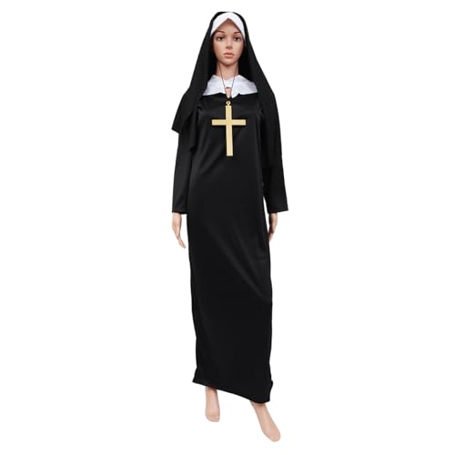 Holibanna 1 Satz Priesterkostüm für Erwachsene unter Priester Kostüm Dekoration Maske halloween costume halloween kleidung kreatives priesterkostüm Halloween-Priesterkleidung Baumwolle Black von Holibanna