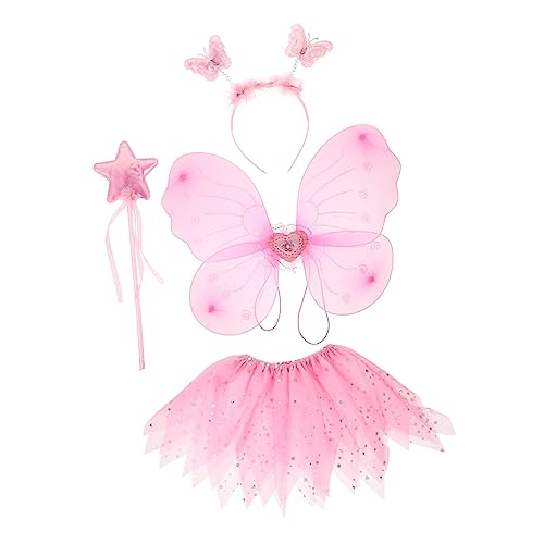 Holibanna 1 Satz Schmetterlingsflügel Feenflügel für Kostüm für Frauen Flügel Kostüm Feenkostüm halloween costume halloween kleidung Festival-Cosplay-Kostüme Partyzubehör Flanell Rosa von Holibanna