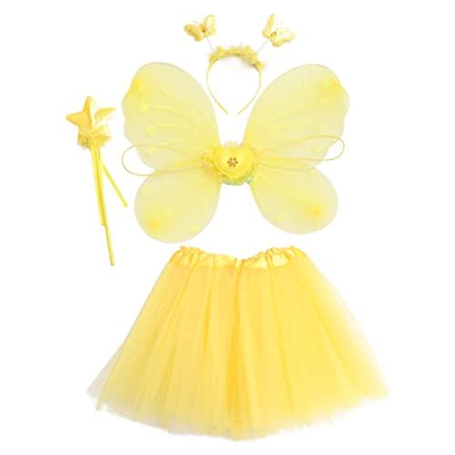 Holibanna 1 Satz Schmetterlingsflügel vierteiliges Set Schmetterlingskostüm für Mädchen Marienkäfer halloweenkostüme für halloween kleider für Partyzubehör Performance-Kleid von Holibanna