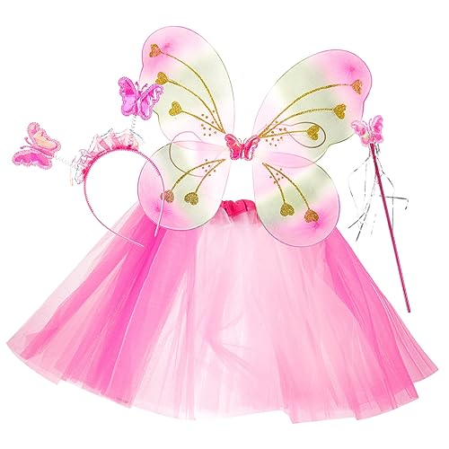 Holibanna 1 Satz Schmetterlingsstab Für Cosplay Schmetterlingsfeenflügel Schmetterlings-stirnband Für Cosplay Regenbogen-tutu-kleid Schmetterlingskostüm-dekor Schmetterlingsstütze Polyester von Holibanna