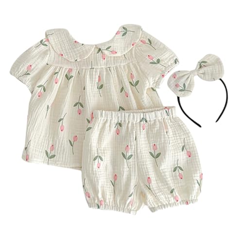 Holibanna 1 Satz -Strampler klein Neugeborenes Mädchen-Outfit Windeln neugeborene kleidung kleidung set kleider Strampler für neugeborene Mädchen Kurzarm für Babys Baumwolle Beige von Holibanna