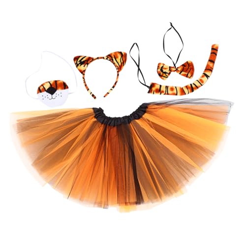 Holibanna 1 Satz Tiger-anzug Cosplay-kopfschmuck Tigerohrenhaar Tragen Party Weibliches Haarband Cosplay Tigerhalsband Halloween-tiger-cosplay- Cosplay-zubehör Cosplay-nase Stoff von Holibanna