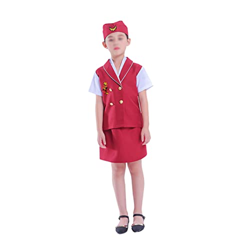 Holibanna 1 Satz Werkzeug für Rollenspiele Halloween-Kostüme für Mädchen Flugbegleiterin Kostüm für Mädchen Stewardess-Rollenspielkostüm Rollenspielkostüm für Kinder Performance-Kleidung von Holibanna