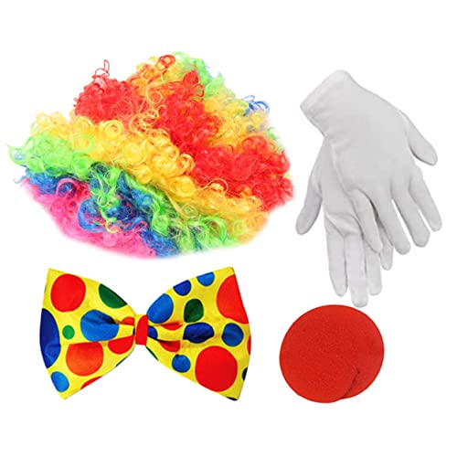 Holibanna 1 Satz clown verkleiden Zubehör für Clownkostüme Clown-Zubehör Clownnasen Clown-Fliege perücken halloween costume the wig Clown-Dekorationen Halloween Clown-Kostüm-Requisite Stoff von Holibanna