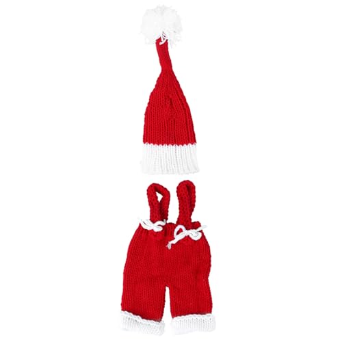 Holibanna 1 Satz -weihnachtskleidung Fotoshooting Kostüm Babymütze Outfits Kostüme Kleinkind Anzüge Für Jungen -weihnachtsoutfit Kleidung Für Babymädchen Pyjama Garn Rot von Holibanna