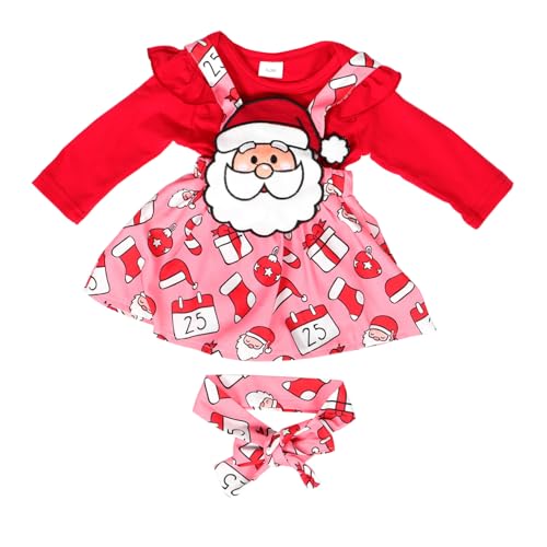 Holibanna 1 Set Kleinkind Baby Mädchen Träger Hosenträger Rock Overalls Kleid Outfit Strampler Kleid 0-3 Monate Neugeborene Röcke Set Weihnachtsoutfit Für Baby Mädchen von Holibanna