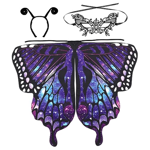 Holibanna 1 Set Polyester Cosplay Umhang Cosplay Kostüm Schmetterling Kostüm Für Damen Mädchen Halloween Stirnband von Holibanna