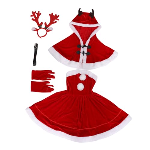 Holibanna 1 Set Weihnachtskostüm Weihnachtsmann Outfit Elegante Blusen Für Damen Weihnachtsmann Outfit Kleid Elegante Tops Für Damen Kinder Feiertags Weihnachtsmann Kleid Elchdame von Holibanna