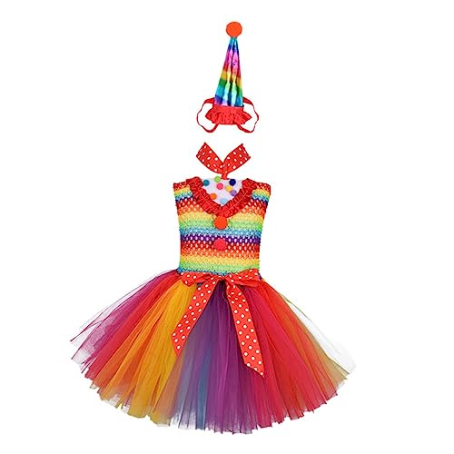 Holibanna 1 Stück Regenbogen Kleid Anzug Clown Kleid Performance Kleid Cosplay Rock Cosplay Kleid Regenbogen Partykleid Kleid Regenbogenrock Rock Tutu Rock Party Rock von Holibanna