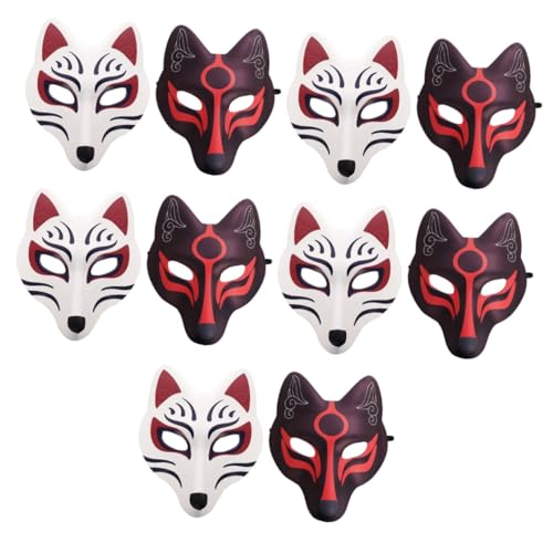 Holibanna 10 Stk Fuchs Maske Fuchs Cosplay-masken Venezianische Maske Weiße Maske Halloween Gesichtsmaskenkostüm Kostüm Maske Halloween-japaner Ball Ball Masken Masken-cosplay Foxy-maske Eva von Holibanna