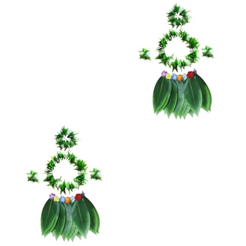 Holibanna 10 Stk Luau Partyrock Hawaiianische Girlande Hawaiianisches Armband Luau-partykleidung Hawaii-kleider Für Mädchen Luau-kostüm Hawaiianischer Blattrock Grüner Grasrock Green von Holibanna