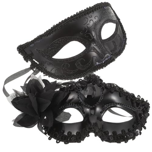 Holibanna 10 Stk Venezianische Maske halloween masken halloweenmaske fasching kleidung Outfit für Mädchen Abschlussball-Dekor Cosplay-Party-Masken Zubehör für Maskeradekostüme Stoff Black von Holibanna