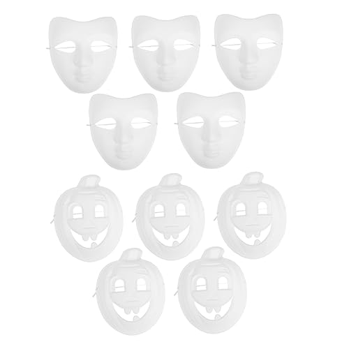 Holibanna 10 Stück DIY Papiermasken Zum Ausmalen Kreative Halloween Und Karnevals Masken Für Dekorative Bastelmasken Aus Zellstoffpapier Für Geburtstagsfeiern Und Bastelprojekte von Holibanna