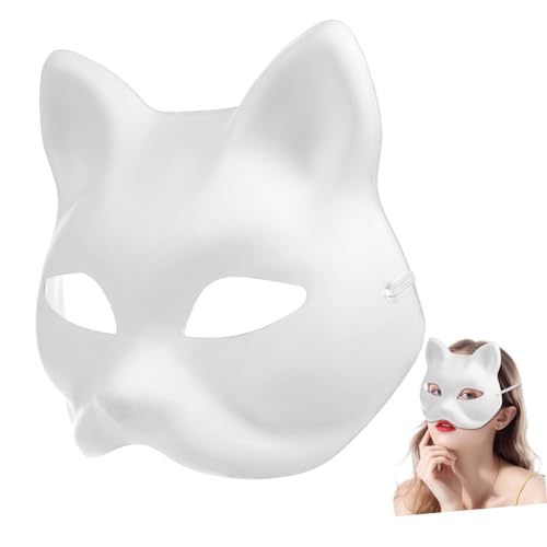 Holibanna 10 Stück Teiliges Weiße Katzenpapiermasken Leicht Bemalbar für Party Halloween Karneval Cosplay Tiermasken zum Dekorieren und Verkleiden Holibanna 10 Stück Teiliges Weiße Katzenpapiermasken Leicht Bemalbar für Party Halloween Karneval Cosplay Tiermasken zum Dekorieren und Verkleiden von Holibanna