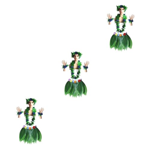 Holibanna 15 Stk grüne Stirnbänder Hula-Rock-Kit Hawaiischer Rock grüne Outfits künstliche Girlande Hawaiischer Partyrock hochzeitsdirndl goldhochzeit hula milla hula shaper blumendeko Blue von Holibanna