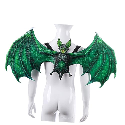 Holibanna 1Stk Fledermausflügel Halloweenkostüm Flügel Kostüm Fledermauskostüm Halloween-Maske halloween schminke halloween make up bat wings Karnevalsflügel PU-Schaum und Vliesstoff Green von Holibanna