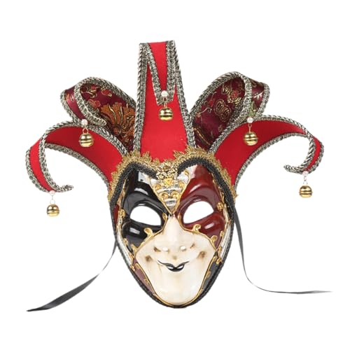 Holibanna 1Stk Halloween-Clown-Maske halloween maske halloween-maske karnevalskleidung maske cosplay Maskenmaske für Paare goldene Maskerademaske Maskerade-Maske Clown Retro-Clown-Maske rot von Holibanna