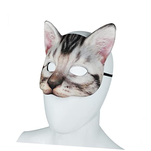 Holibanna 1Stk Katzenmaske mit halben Augen Halloween-Masken Katzenmaske Frauen halloween masken halloweenmaske Cosplay-Gesichtskatzenmaske Kostüm Maskerade Katze Gesichtsmaske Blue von Holibanna