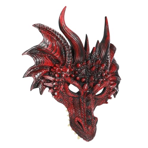 Holibanna 1Stk schwarze rote Drachenmaske Masken Kreatur-Maske Outfit Drachenkostüm für Erwachsene drachen maske halloween maske dekoration Drachen Kostüm Maske Drachen Halbgesichtsmaske Pu von Holibanna