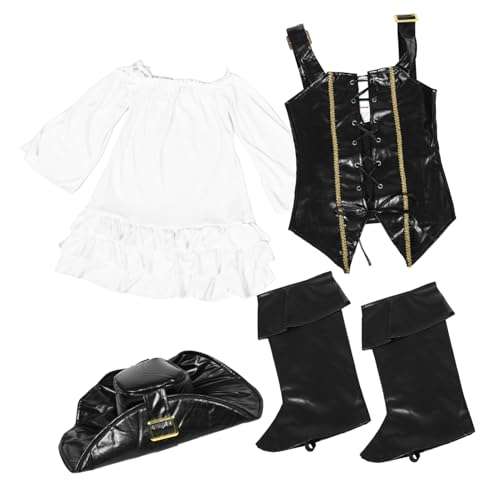 Holibanna 1set Kleines Mädchen Halloween Kostüm Langarm Gothic Kleid Piratenkleid Cosplay Party Weste Mädchen Mittelalter Kinder Piratenkostüm Outfit Für Halloween Festivals von Holibanna