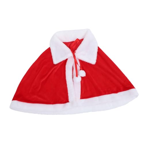 Holibanna 1stk Miss Santa Cape Der Drop-blazer Schal Mit Weihnachtsmütze Halloweenkostüm Weißer Winterschal Schal Im Einfachen Stil Robe Für Frauen Pullover Rot Klassisch Damen Goldener Samt von Holibanna