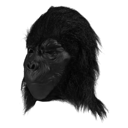 Holibanna 1stk Schimpansen-maske Masken Halloween Löwenmaske Gorilla-kostüm Halloween-maske Tierische Maske Schreckliche Kostümmaske Tiermaskenkostüm Gruselige Maske Weiches Gummi Black von Holibanna