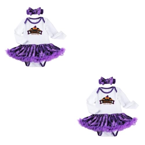 Holibanna 2 Sätze Langärmliges Stramplerkleid Babyoverall Mädchen Strampler Halloween Outfit für Babys Halloween- -Outfit Halloween-Kostüm für Neugeborene -Halloween-Kostüme von Holibanna