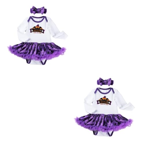 Holibanna 2 Sätze Langärmliges Stramplerkleid Mädchen Anzug Babykleidung Für Mädchen Strampler Für Babys Halloweenkostüm -halloween-kostüme Kleid Für Mädchen Mädchenkleidung Baumwolle von Holibanna