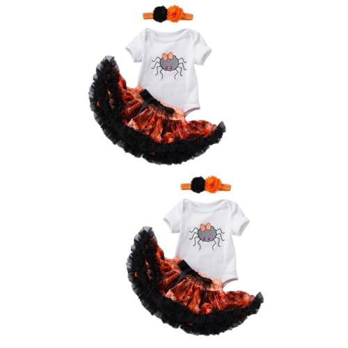 Holibanna 2 Sets Halloween Kostüm Mädchen Strampler Halloween Haarteil Tutu Kleid Babykostüm Halloween Cosplay Zubehör Babykleidung Strampler Und Spinnennetz Tutu Rock Für Babys von Holibanna