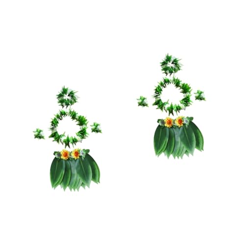 Holibanna 2 Stk Hawaii-Hula-Rock Blumen-Halskette Blumengirlande hochzeitslaken wedlock nupsis hochzeitsdirndl hochzeitsbingo blumenring goldhochzeit hochzeitstruhe Rock aus Hawaii-Blättern von Holibanna