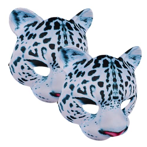 Holibanna 2 Stück Halloween Schneeleopardenmaske Mascaras Tiermasken Wolfsmaske Halloween Kostümmasken Halbleopard Halloween Katzenmaske Karneval Kostümmasken Vollgesichtsmaske Kostüm von Holibanna