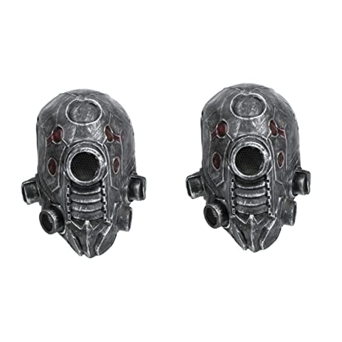 Holibanna 2 Stück Roboter Kopfbedeckungen Halloween Schwarze Masken Halloween Cosplay Maske Herren Helmmaske Für Männer Halloween Party Maske Steampunk Robotermasken Gruselige Masken von Holibanna