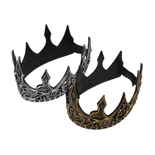 Holibanna 2 Stück Teiliges Mittelalterliche Herren Krone aus Leichtem PU Material Verstellbares Kopfband Königliche Cosplay Kopfbedeckung in Gold und Silber für Party Theater Halloween Holibanna 2 Stück Teiliges Mittelalterliche Herren Krone aus Leichtem PU Material Verstellbares Kopfband Königliche Cosplay Kopfbedeckung in Gold und Silber für Party Theater Halloween von Holibanna