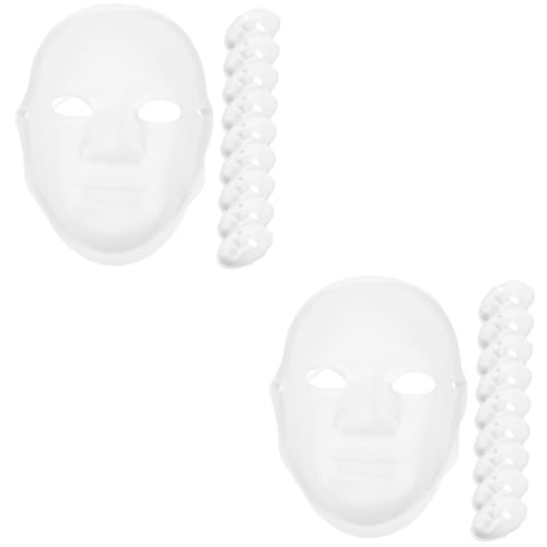 Holibanna 20 Stk Handbemalte Maske Gesichtsmaske Leere Diy-maske Bemalbare Leere Maske Weiß Papier von Holibanna