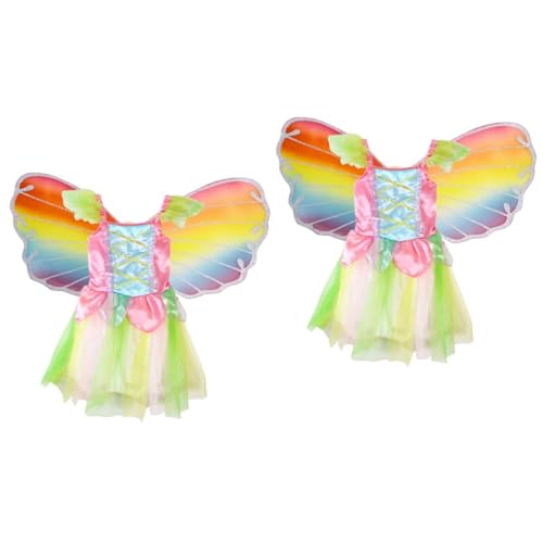 Holibanna 2St Feenkostüme für Mädchen kinderkleider kinderkleidung karnevalskostüme faschingkostüme trachtenstutzen kinder kleidung für kinder rainbow dress Feenkleid Regenbogenkleid von Holibanna