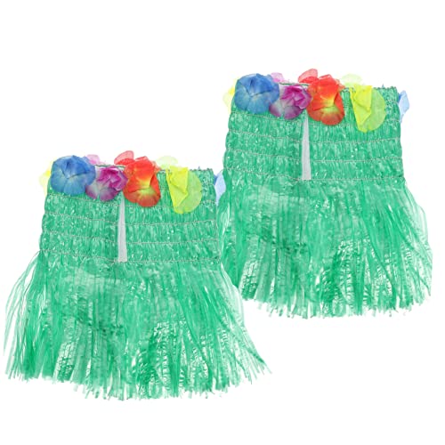 Holibanna 2St Hawaiianisches Röhrenoberteil Luau-Partygirlande Hawaii-Dekor Luau-Partykleidung Hula-Corsage hawaiianische Grasröcke hawaiianisches Brustkostüm Luau-Partykostüme Plastik Green von Holibanna