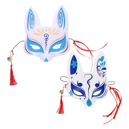 Holibanna 2St Japanische Fuchs-Dämonenmaske Halloween-Maske fuchs maske Masken für thematische Partys Japanische Fuchsmaske halloween masken Fuchs-Kostüm-Masken Fuchsmaske für Frauen PVC von Holibanna