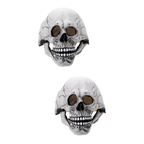 Holibanna 2St Leuchtende Schädelabdeckung Halloween- Narr Kostüm halloween costume halloween stutzenhalter Beleuchtete Totenkopfmaske aus Halloween-Party- Emulsion von Holibanna