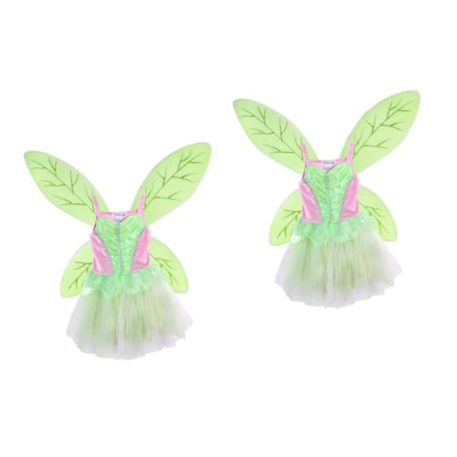 Holibanna 2St Mädchenkostüme kinderkleider kinderkleidung ' dresses kleidung für kinder igelkostümkinder costume Mädchenkleidung süßes Mädchenkleid Feenkostüme Kinderkostüme Green von Holibanna