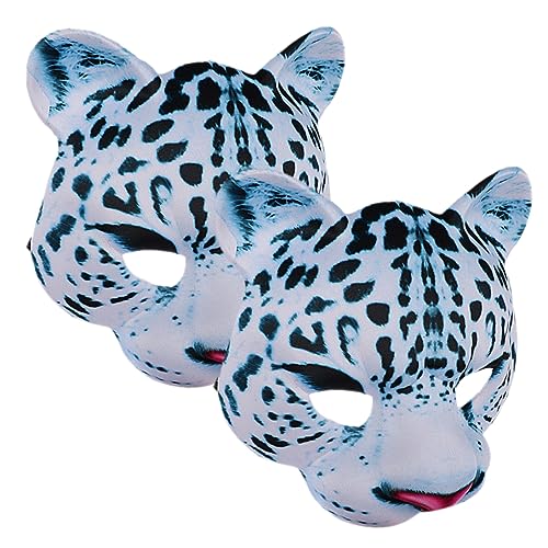 Holibanna 2st Halloween Schneeleopardenmaske Mascaras Maskerade Leopardenkostüm Leoparden-partyzubehör Halloween-masken Tierischer Plüsch Kostüm Maske Wolfsmaske Vollgesichtsmaskenkostüm Eva von Holibanna