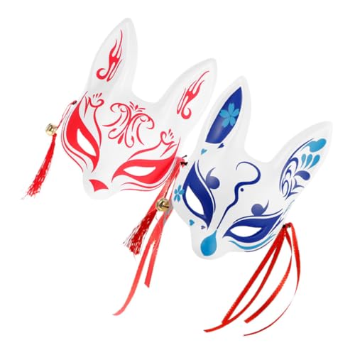 Holibanna 2st Japanische Fuchs-dämonenmaske Festliche Ballmaske Wolfsmaske Maske Im Japanischen Stil Masken Im Japanischen Stil Gang Weiße Plastikmaske Japanische Fuchsmaske Fuchsmasken Pvc von Holibanna