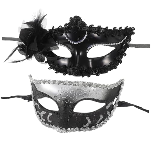 Holibanna Einzigartiger Stil 2 Stück Karnevalsmasken Für Damen Und Herren Maskenball-partykostüme Handheld-design von Holibanna