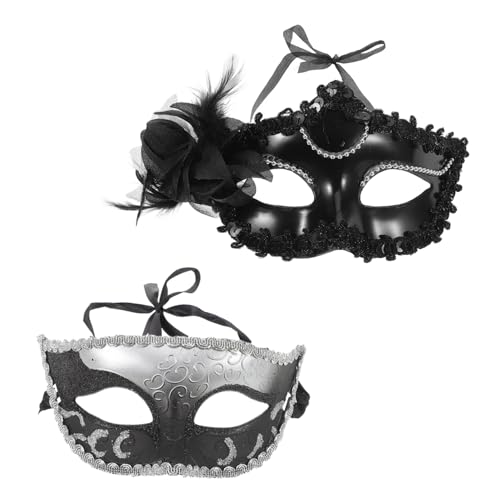 Holibanna 2-teiliges Venezianisches Maskenset für Paare für Frauen Karnevals-maskenball-maske Halloween-kostüme Hand-halbmaske für Frauen von Holibanna